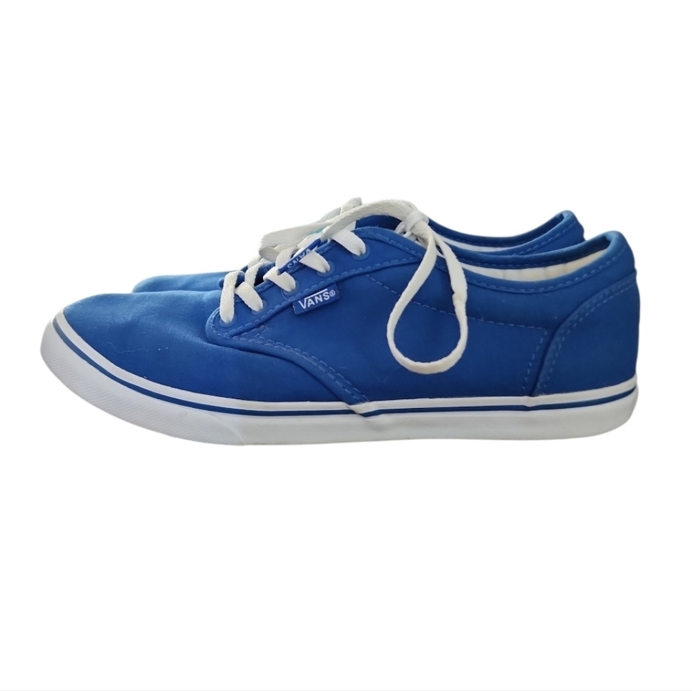 Vans Women's Atwood Shoes Blue White Canvas Size 7.5 VN0U4IAME Classic Sneakers - Picture 3 of 7